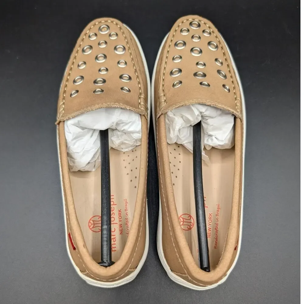 Marc Joseph Loafers Youth 2.5 Kid Brown Leather Slip On Shoes Grommets Mott St
